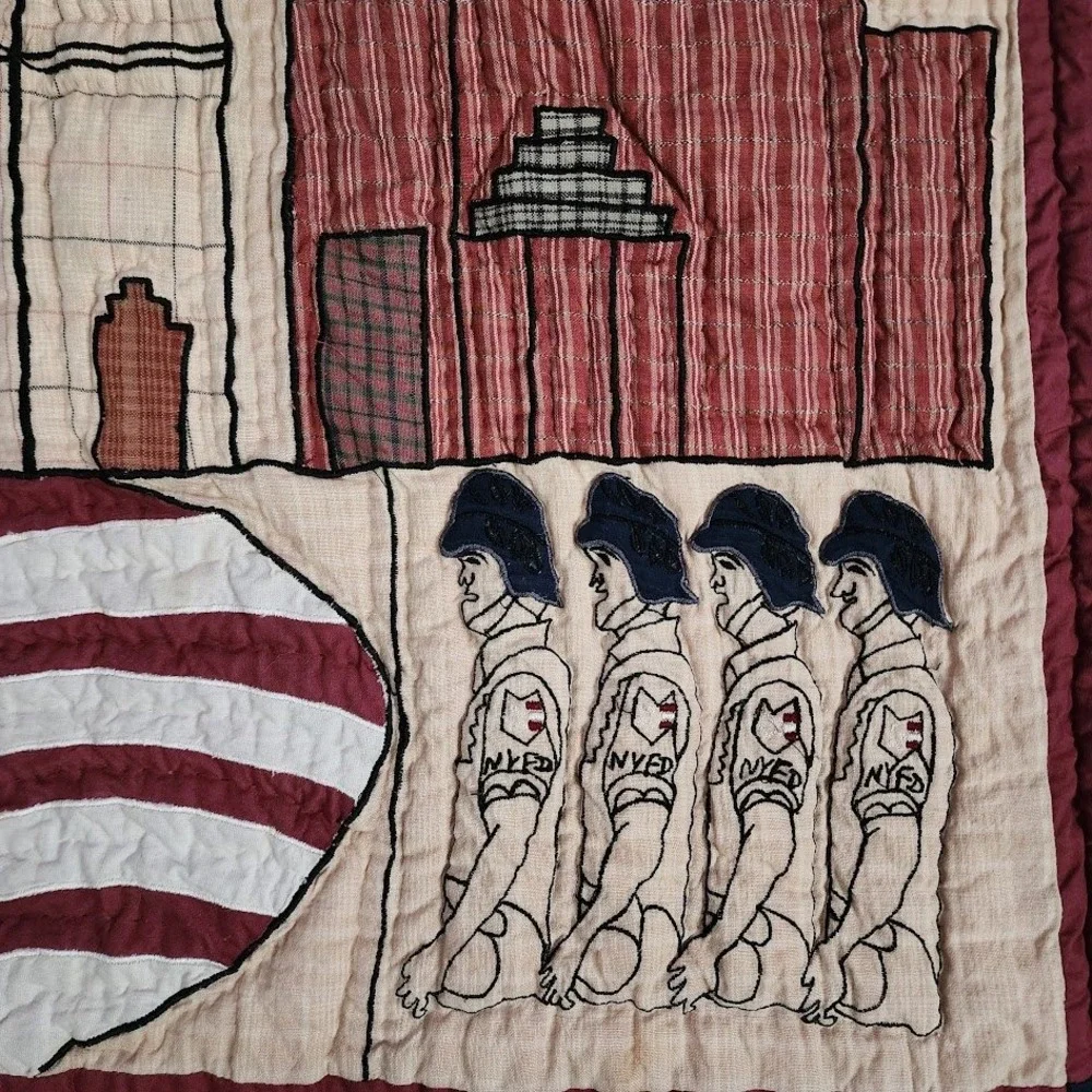 9/11‎ Tribute to Heroes Quilt World Trade Center Patriotic Memorial Wall Hanger